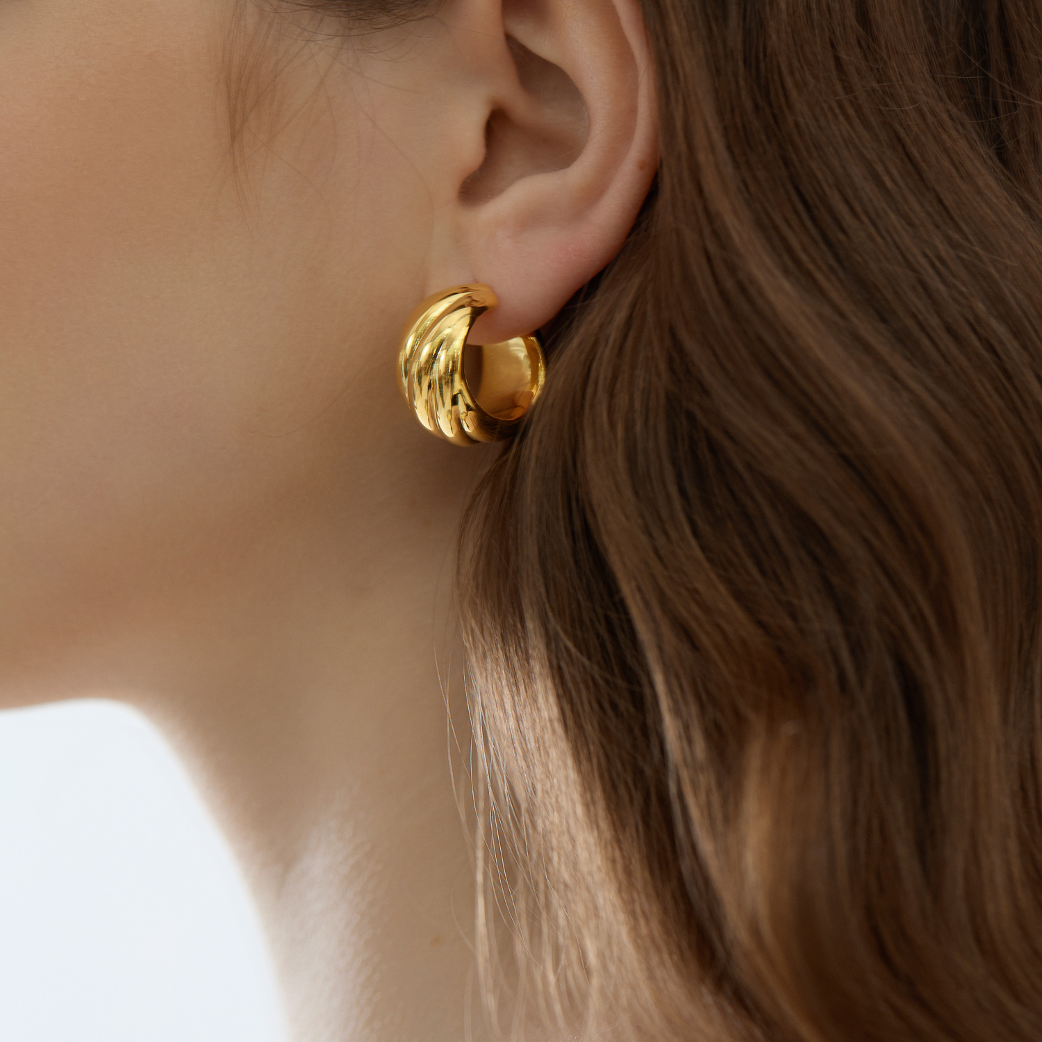 925 Sterling Silver Electroforming Chunky Geometric Statement Hoops Lightweight Twisted Earrings - Gambar 4
