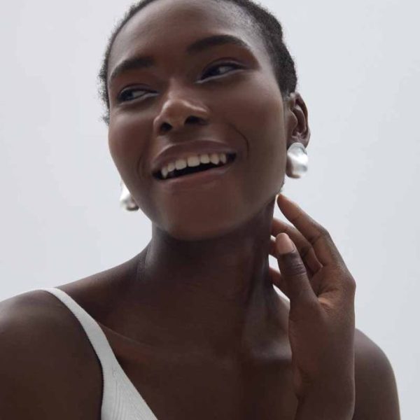 Chunky Jewelry Electroforming Women Geometry Irregular Oval S999 Sterling Silver Hypoallergenic Stud Extra Large Earrings