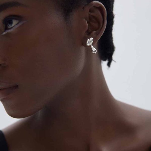 Holiday Electroforming Hollow Irregular Chunky Drop Waters Hypoallergenic S999 Sterling Silver Statement Earrings(Pre-Sale)