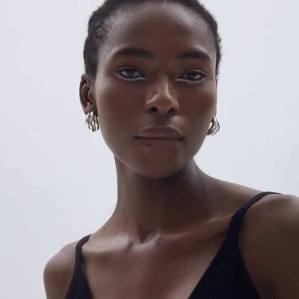 Fine Jewelry Women Electroforming Light Casual Multi C Shape Tube Cross S999 Sterling Silver Row Hoop Earrings