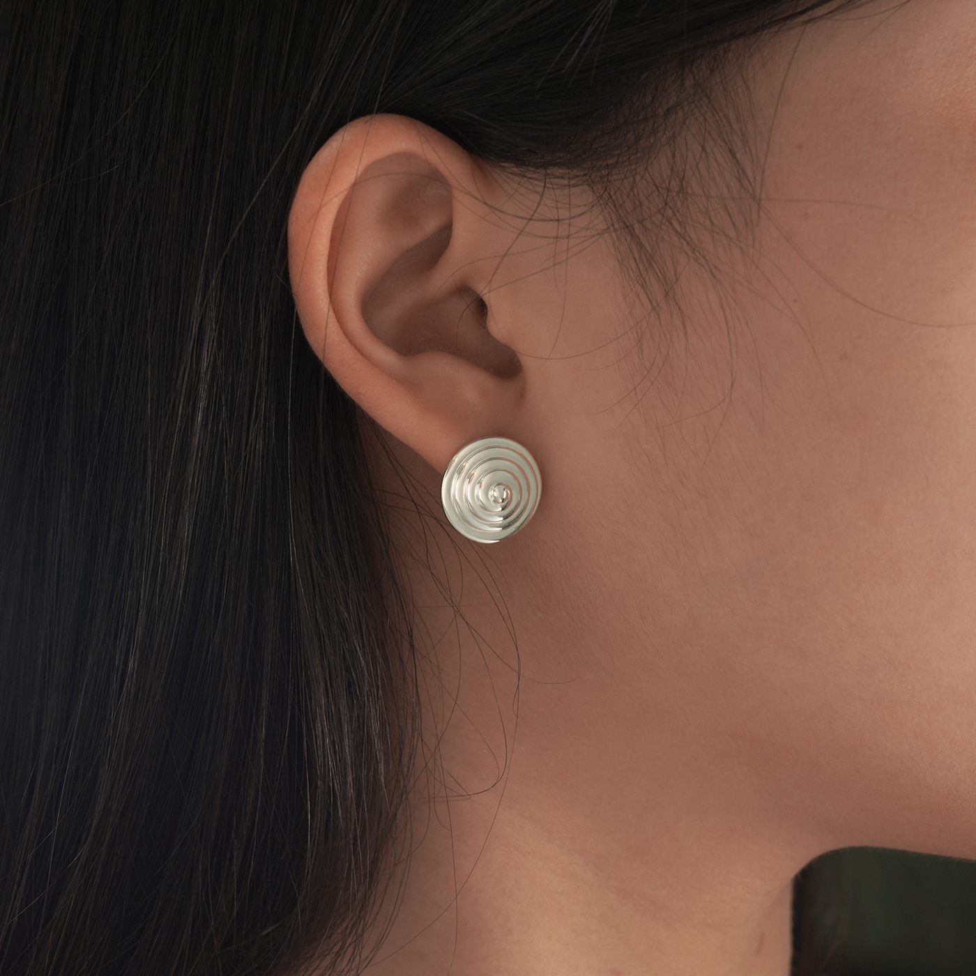 Geometry Spiral Snail Shell 925 Sterling Silver Stud Earrings - Gambar 4