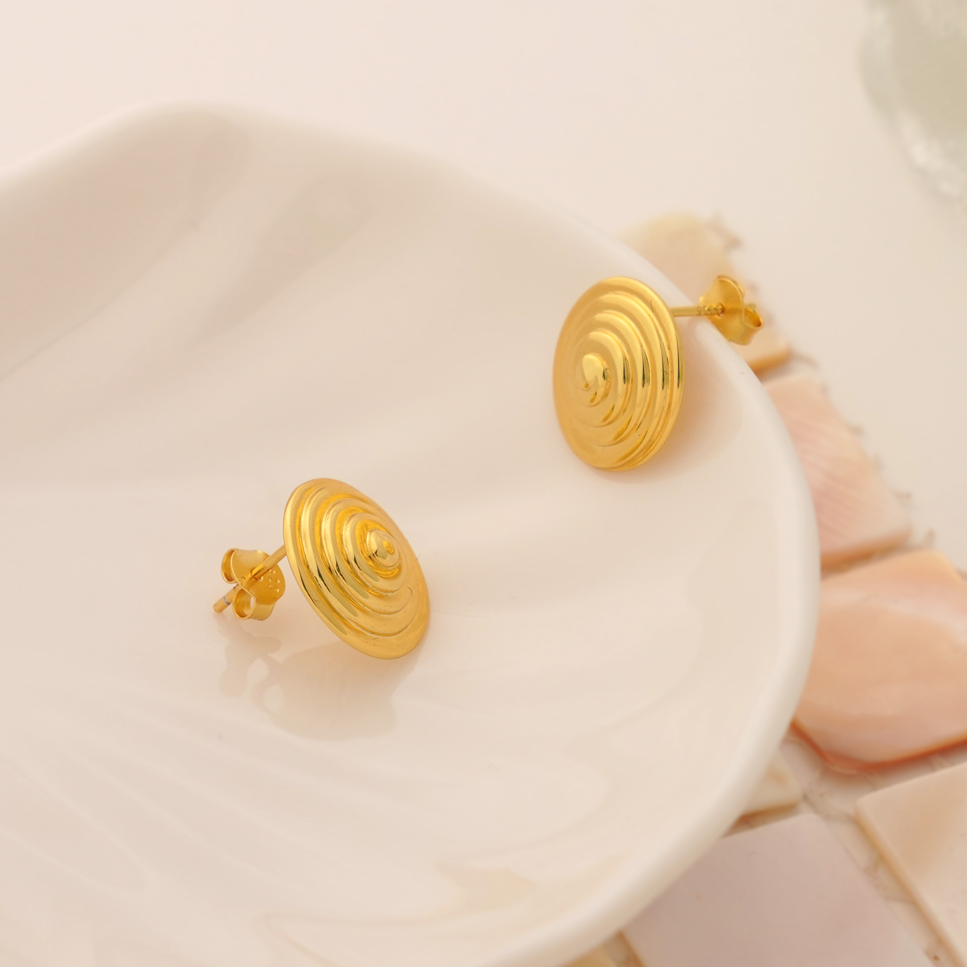 Geometry Spiral Snail Shell 925 Sterling Silver Stud Earrings - Gambar 6
