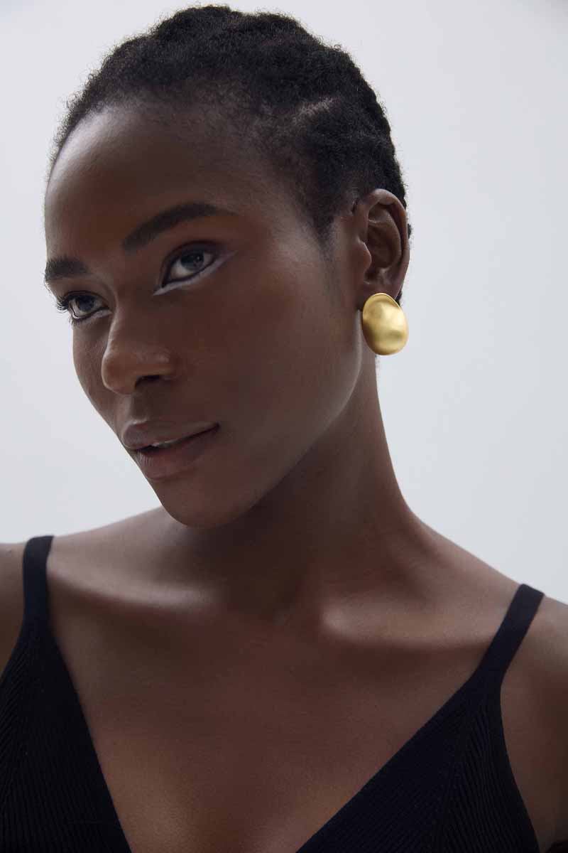 Chunky Jewelry Electroforming Women Geometry Irregular Oval S999 Sterling Silver Hypoallergenic Stud Extra Large Earrings - Gambar 6