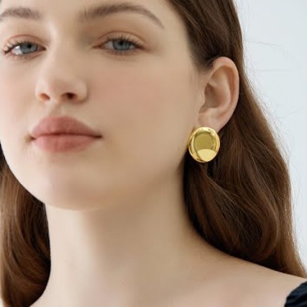 Modern Geometry 925 Sterling Silver Electroforming Irregular Ellipse Earrings