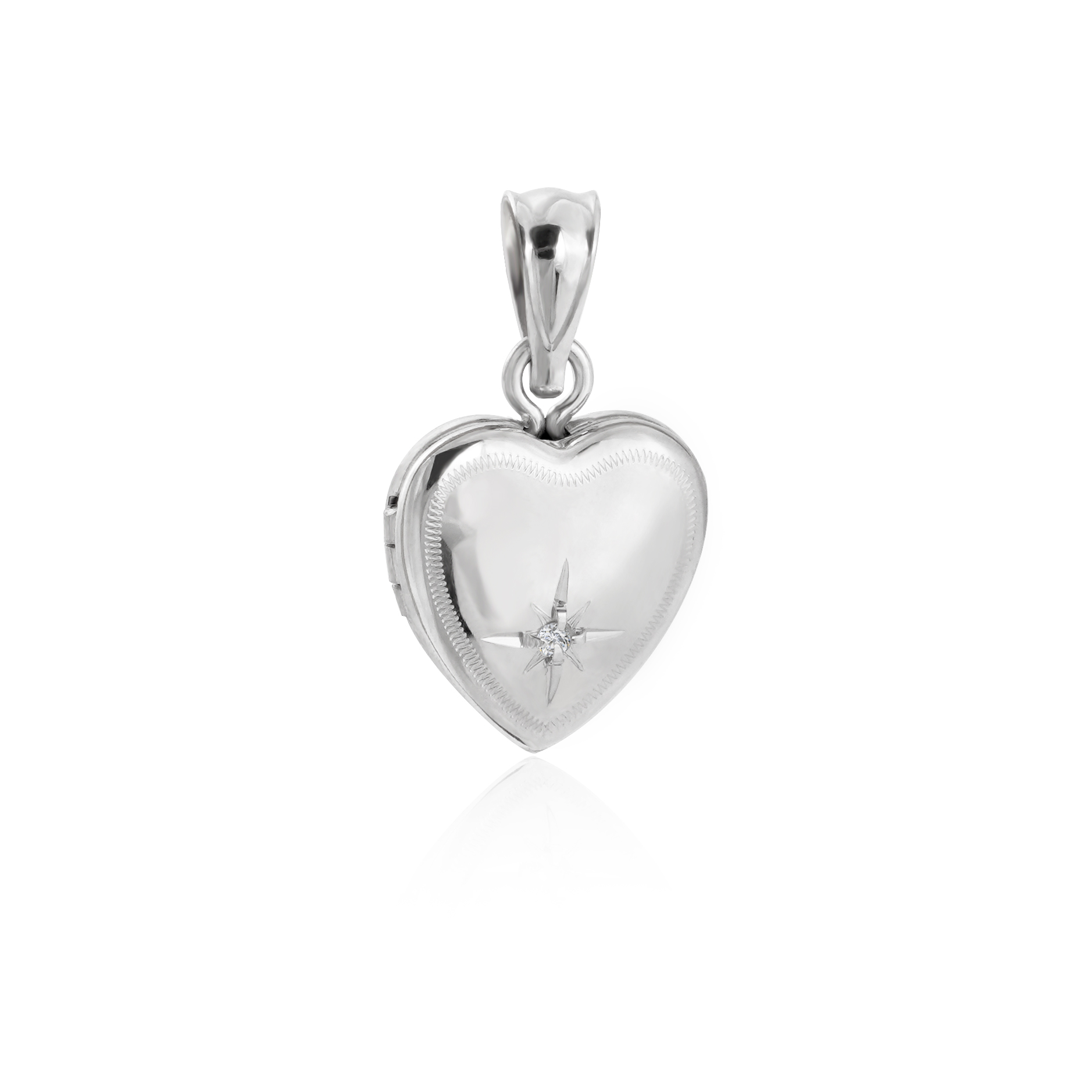 Classic Casual Shining CZ Star Drops 925 Sterling Silver Locket Necklace Pendant - Gambar 3