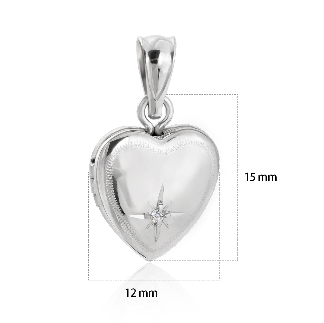 Classic Casual Shining CZ Star Drops 925 Sterling Silver Locket Necklace Pendant - Gambar 2