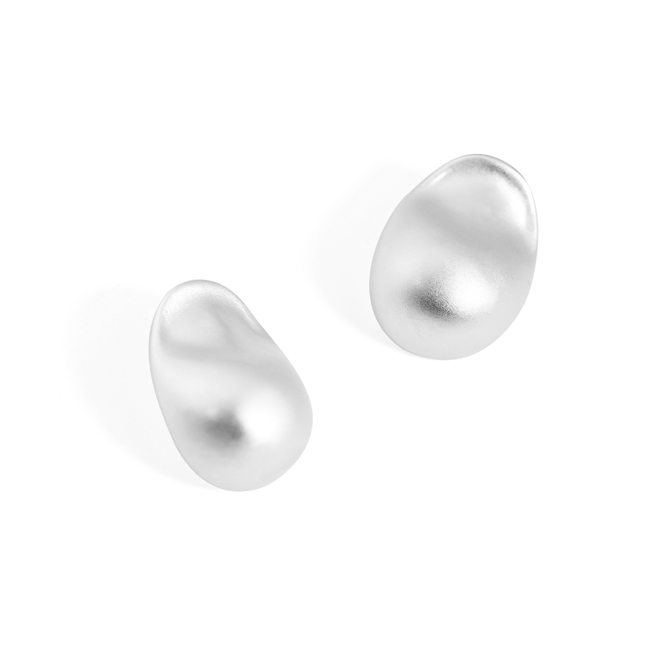 Chunky Jewelry Electroforming Women Geometry Irregular Oval S999 Sterling Silver Hypoallergenic Stud Extra Large Earrings - Gambar 10